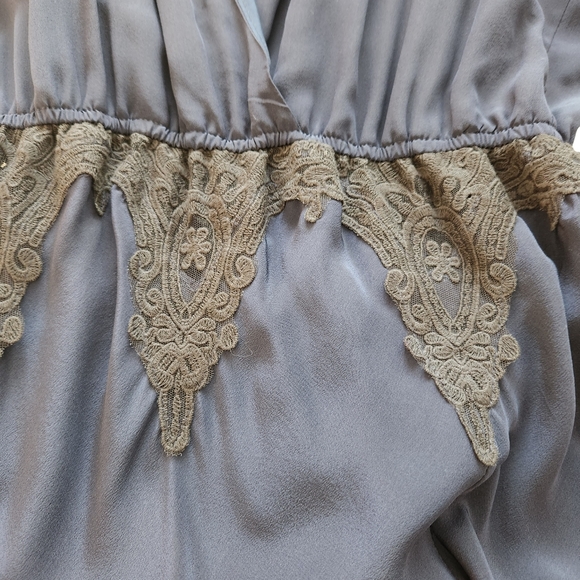 Stone Cold Fox Silk Navy Blue Custom Alabama Gown Maxi Dress Size M/L Black - Picture 7 of 9